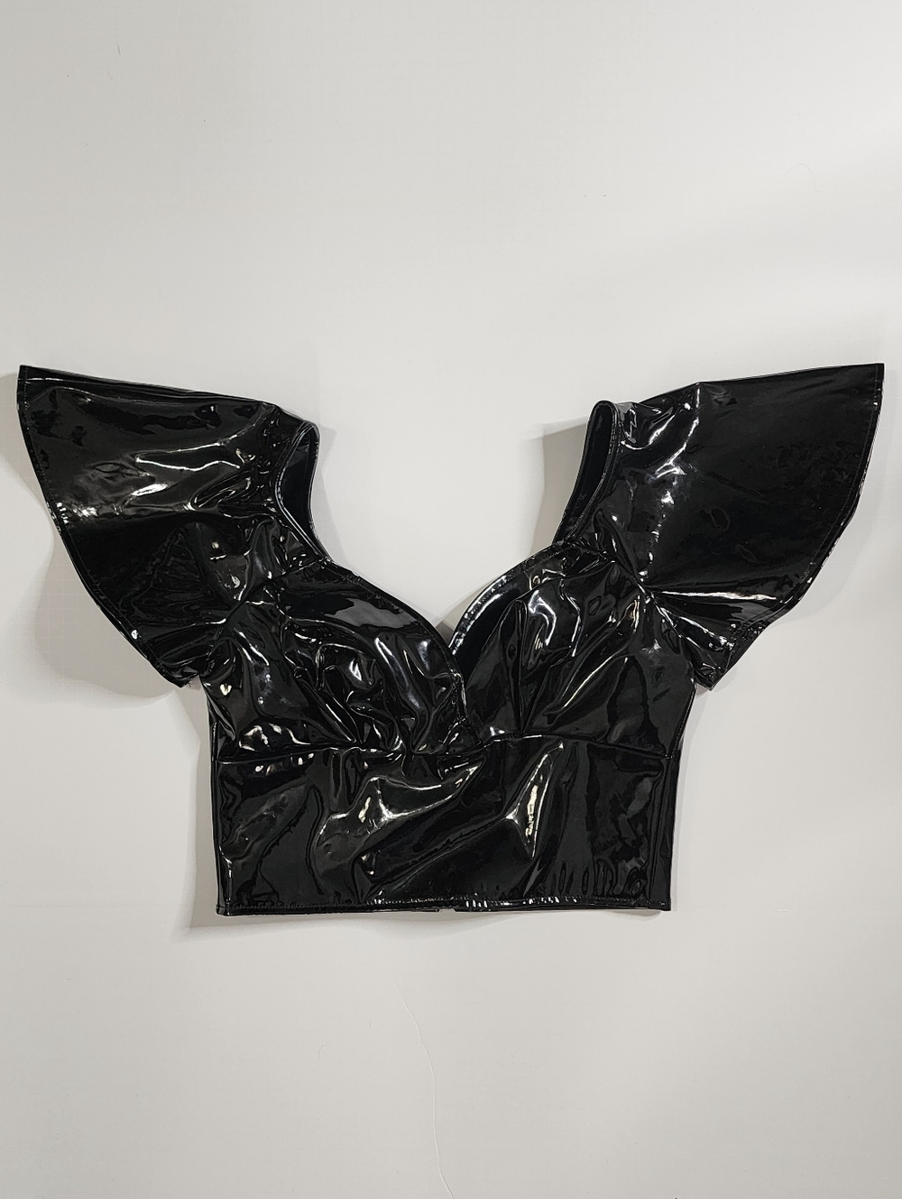 Vixen By Micheline Pitt Black Vinyl Babydoll Top